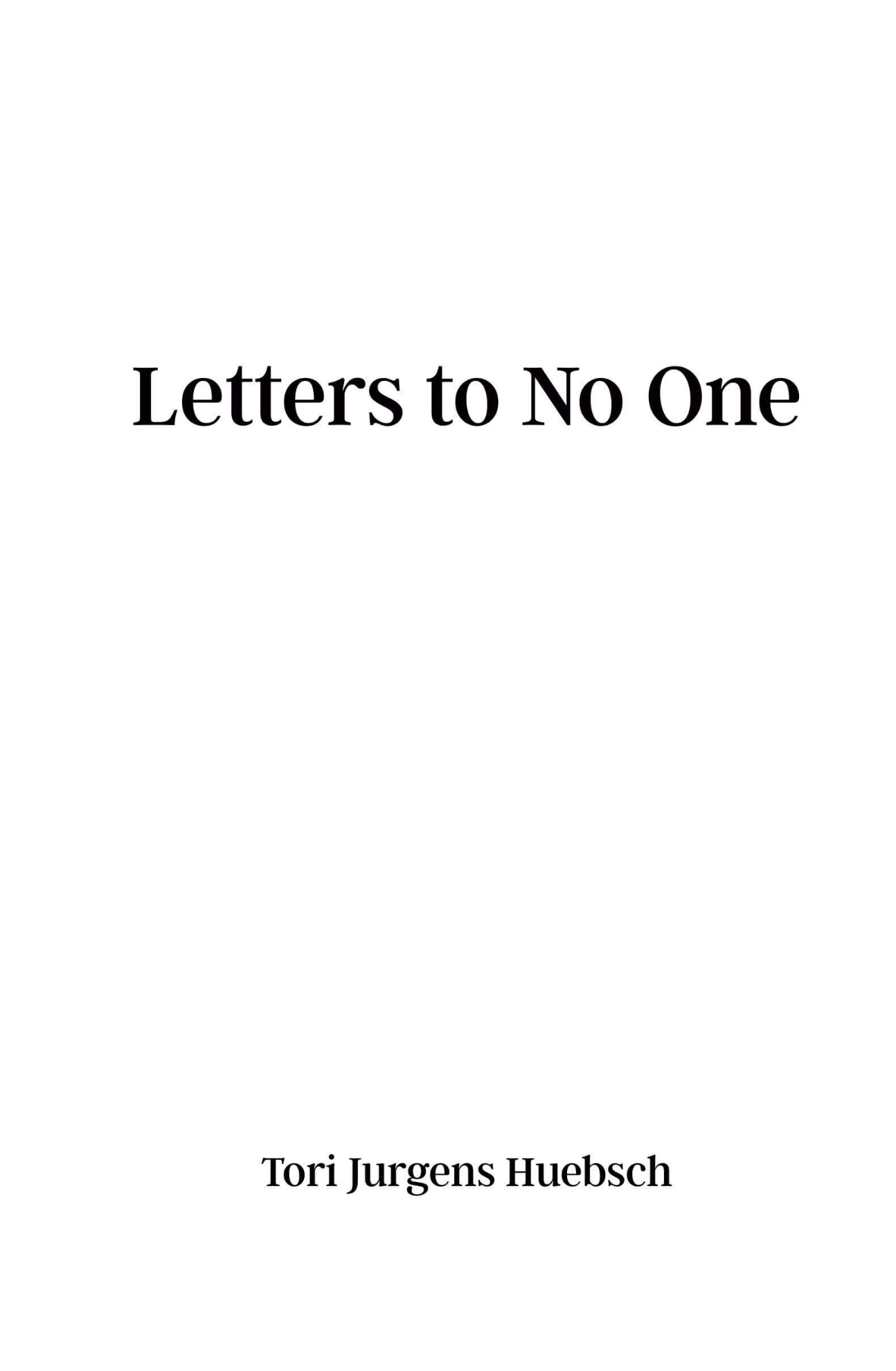 Picture of Letters to No One